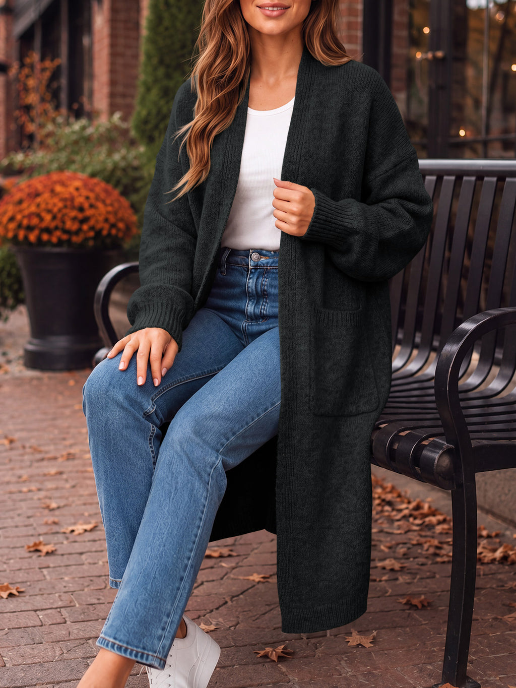 Saodimallsu Womens Oversized Open Front Cardigan