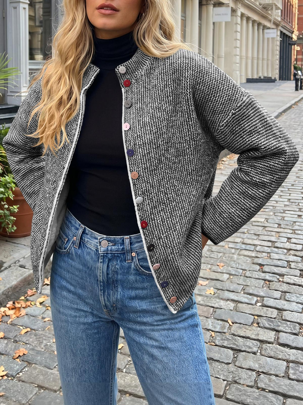 Saodimallsu Women Button Up Knit Sweater