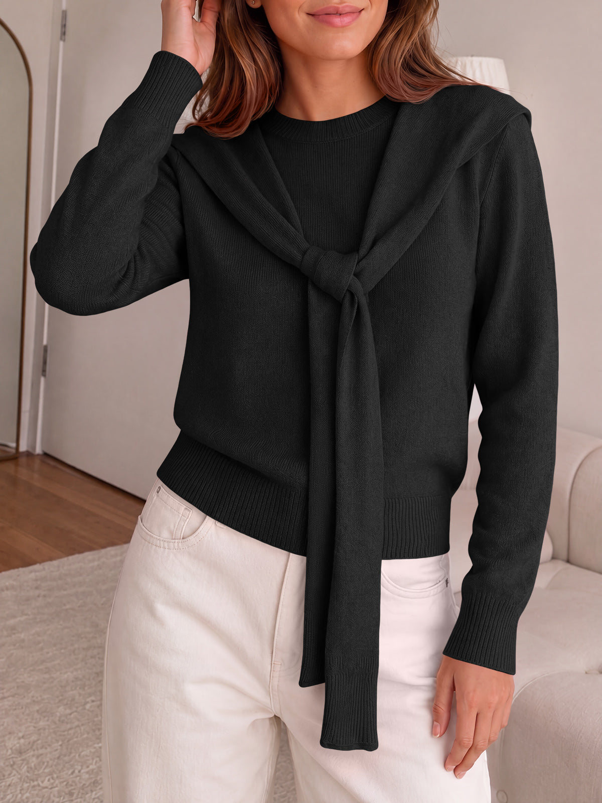 Saodimallsu Women Crew Neck Pullover Sweaters