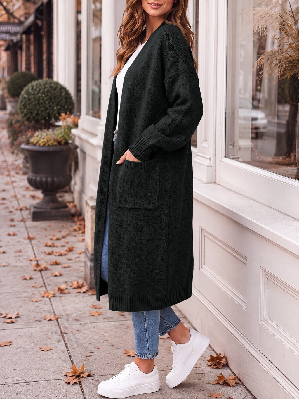 Saodimallsu Womens Oversized Open Front Cardigan