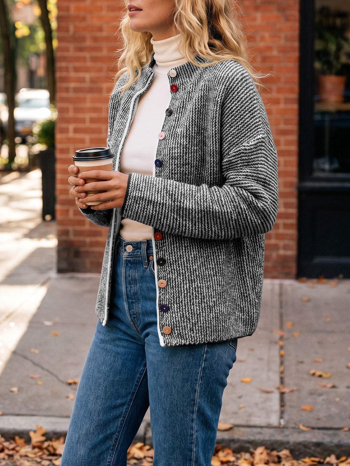 Saodimallsu Women Button Up Knit Sweater