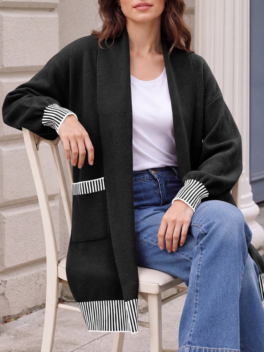 Saodimallsu Womens Fall Oversized Cardigan with Pockets