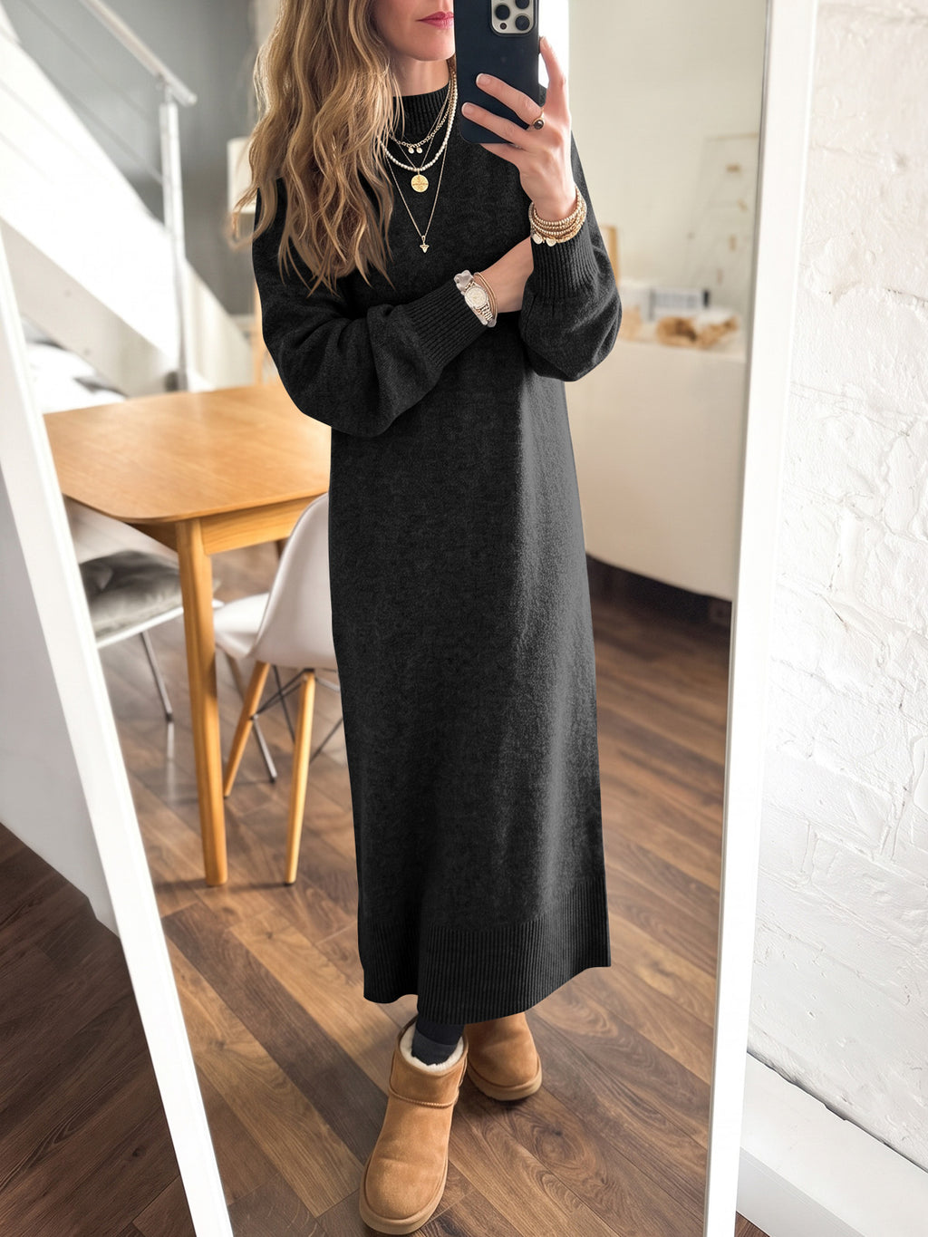 Saodimallsu Women Long Sleeve Maxi Sweater Dress