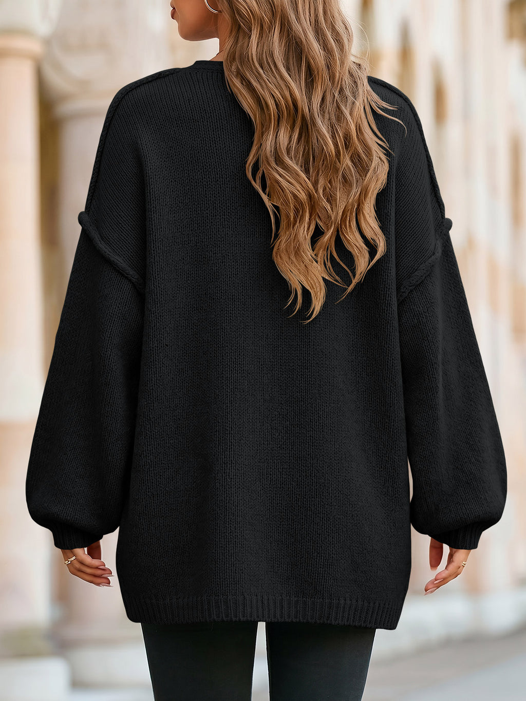 Saodimallsu Womens V Neck Loose Button Cardigan