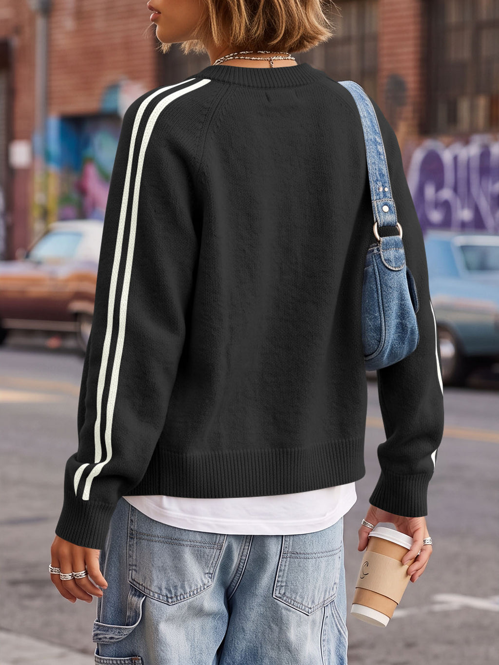Saodimallsu Womens Zip Up Crew Neck Cardigan