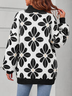 Saodimallsu Womens Floral Mock Neck Chunky Sweater