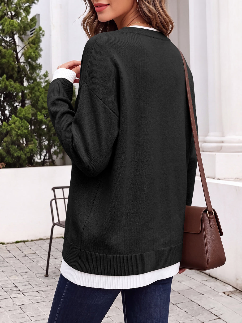 Saodimallsu Womens Fall Crewneck Pullover Sweater