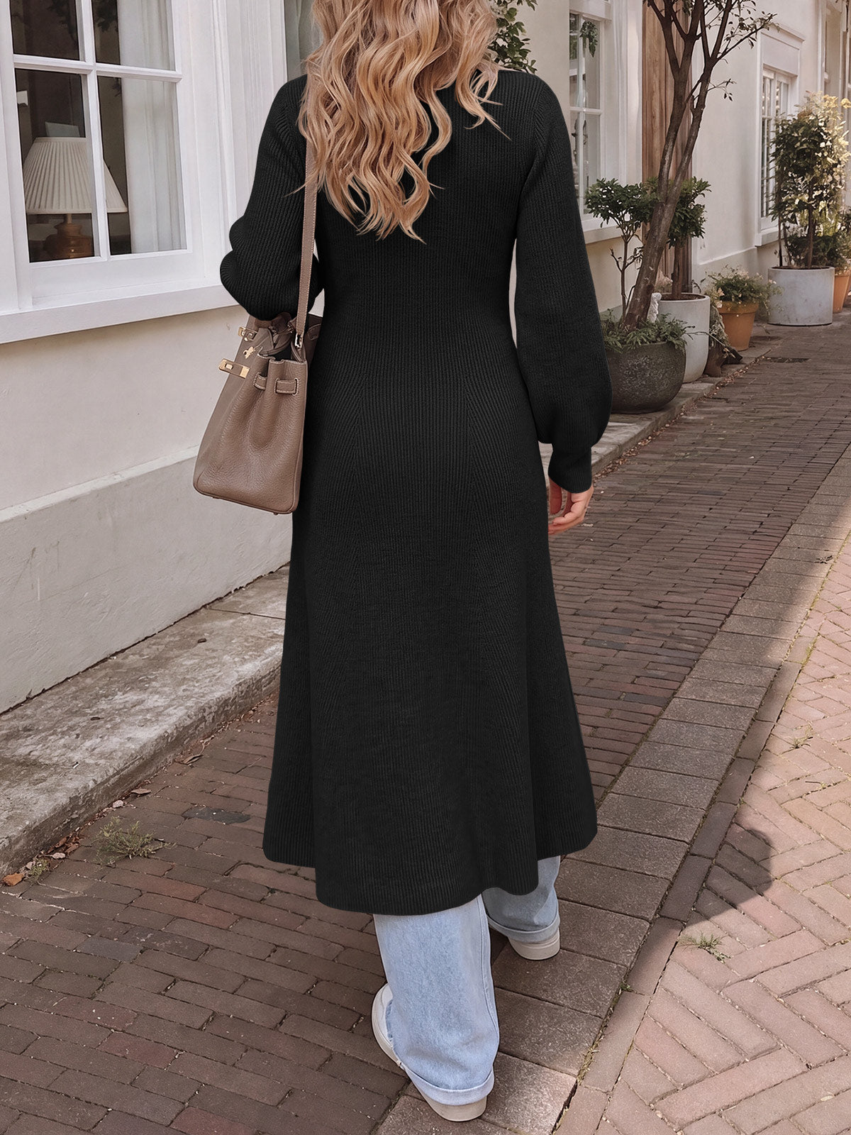 Saodimallsu Womens V Neck Sweater Dress