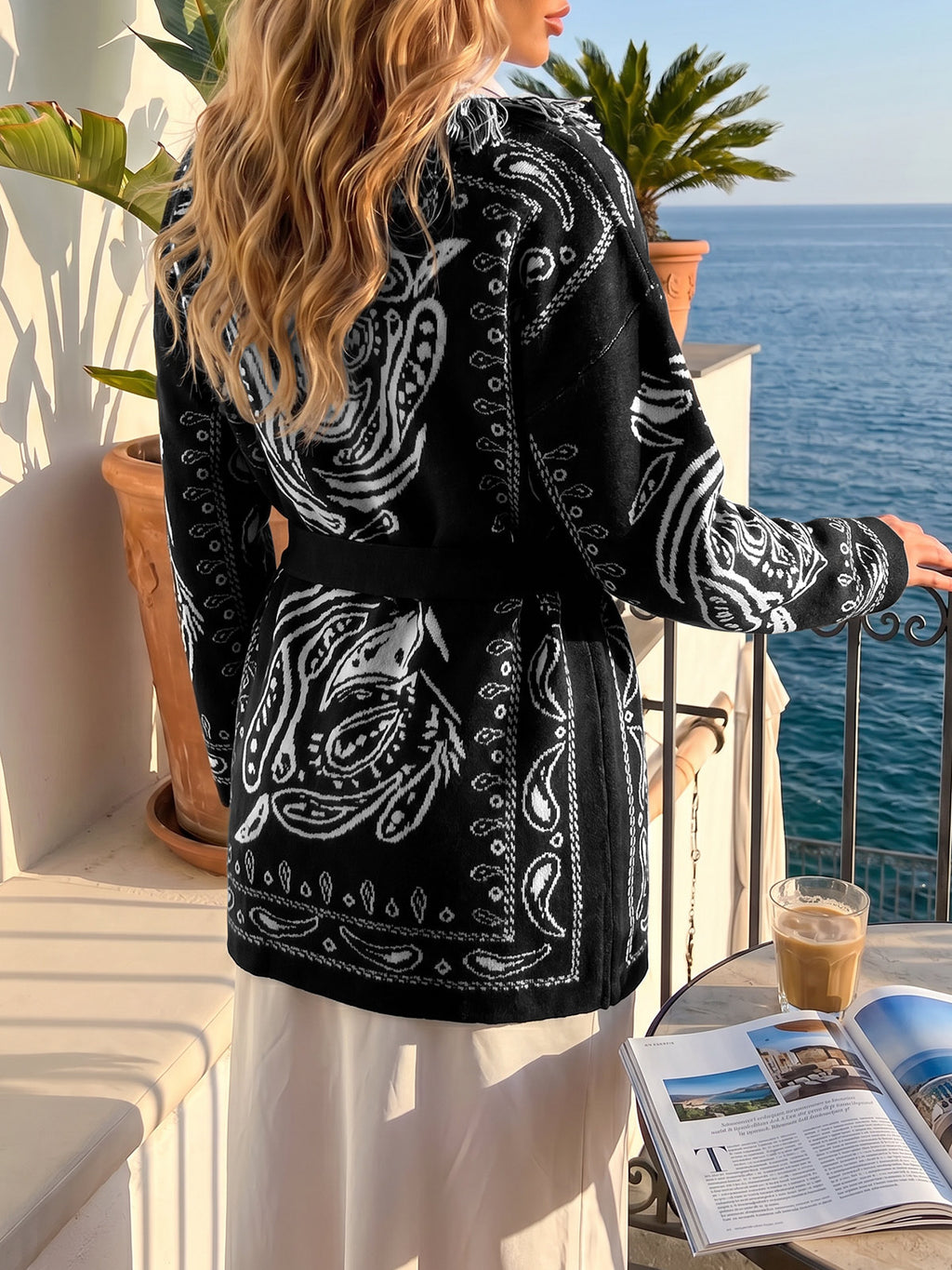 Saodimallsu Womens Tassel Knit Cardigan