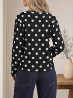 Saodimallsu Womens Polka Dot Button Up Cardigan