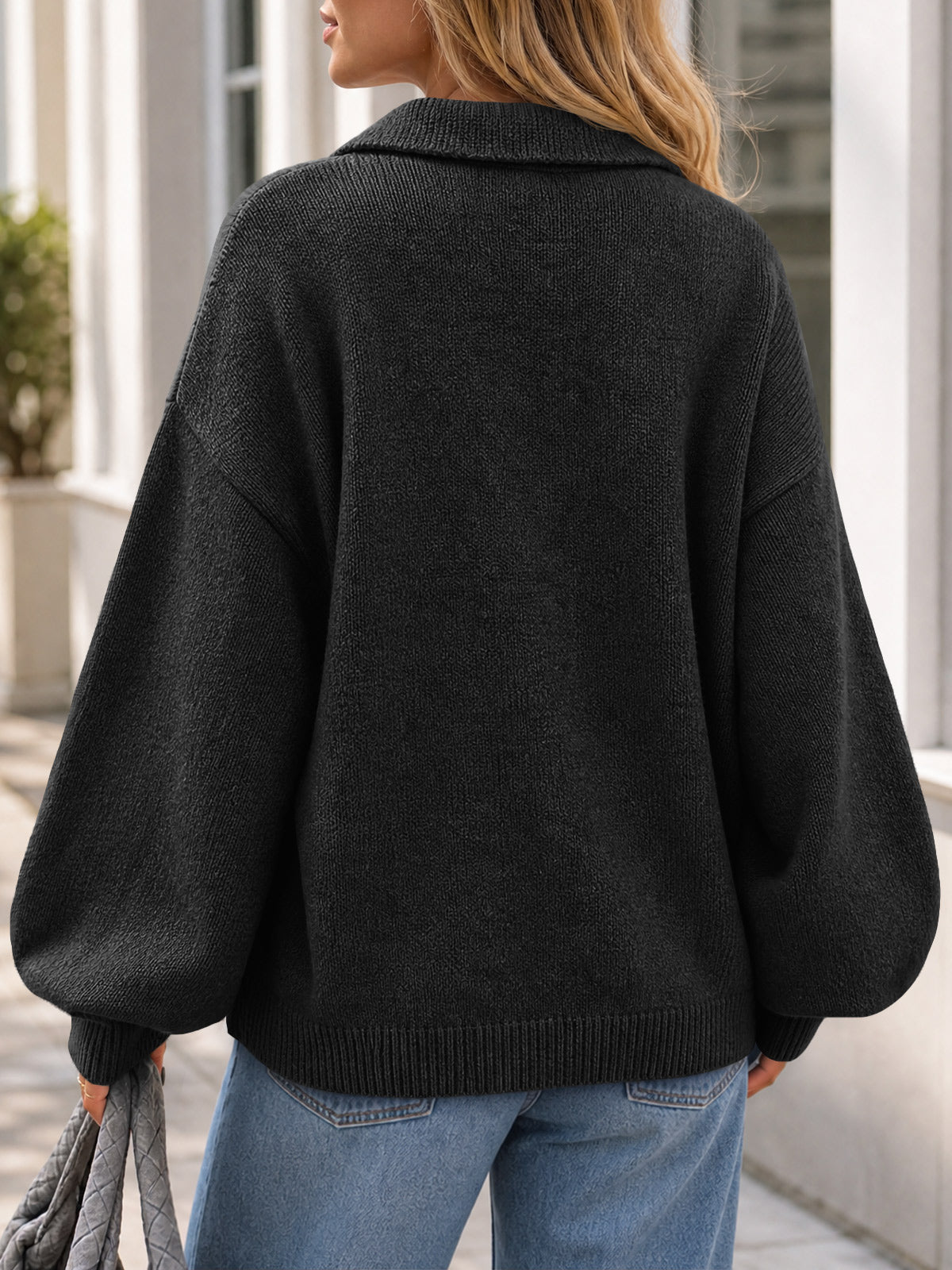 Saodimallsu Womens Polo V Neck Sweater