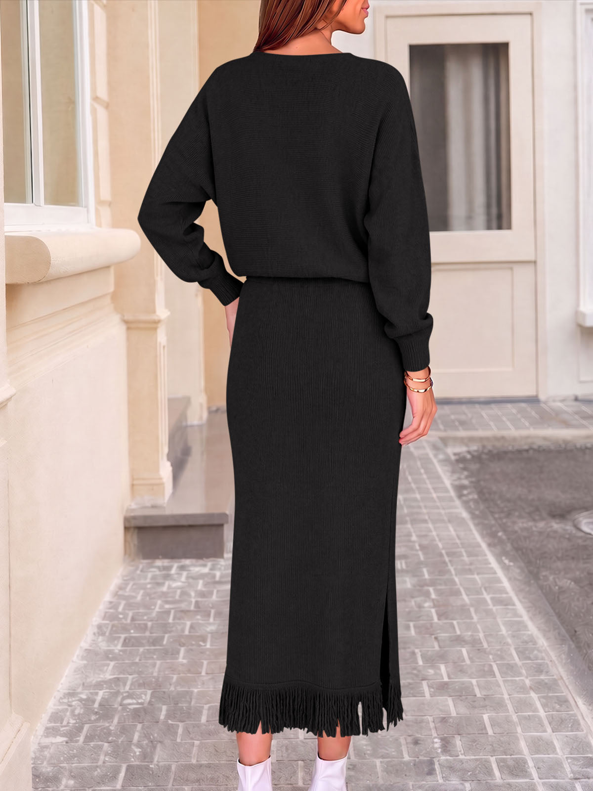 Saodimallsu Women Sweater Dress Set
