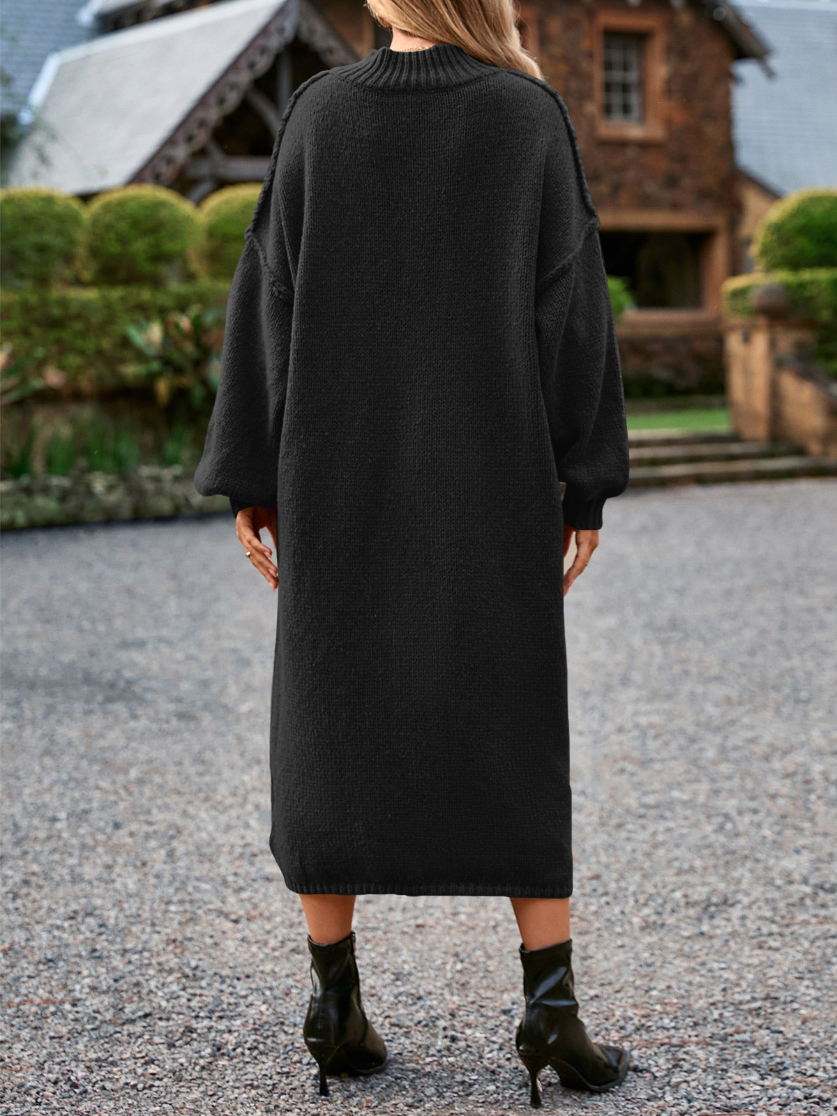 Saodimallsu Womens Mock Neck Sweater Dress