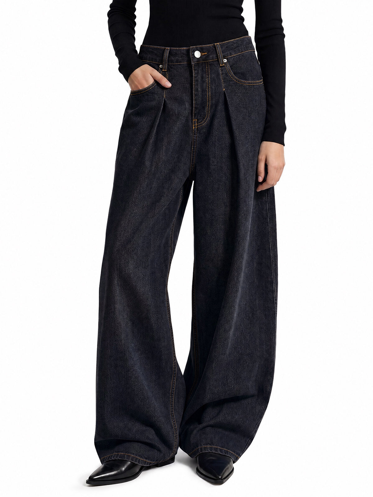 Saodimallsu Womens High Waisted Wide Leg Jeans