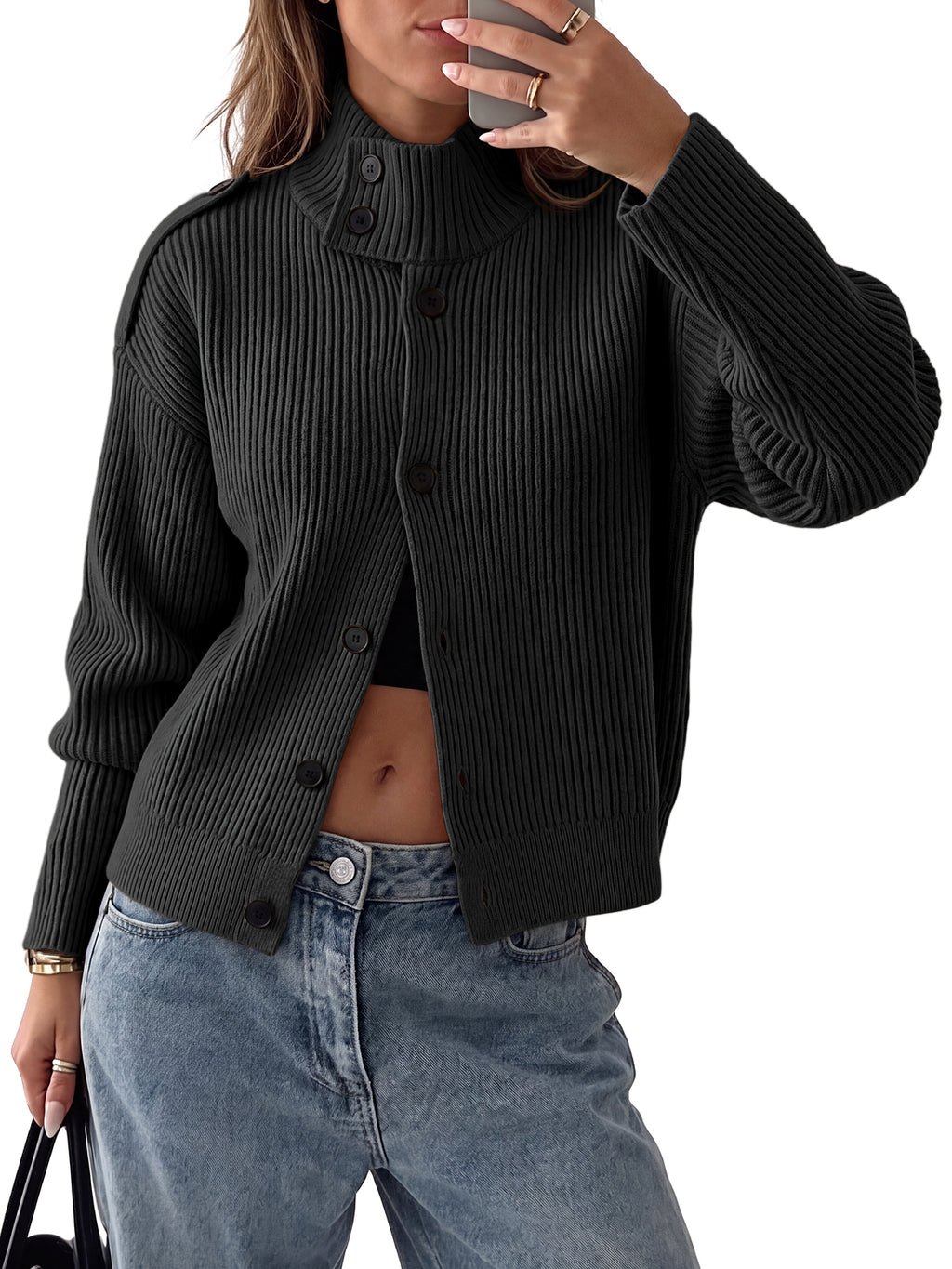 Saodimallsu Women's Chunky Knit Cardigan