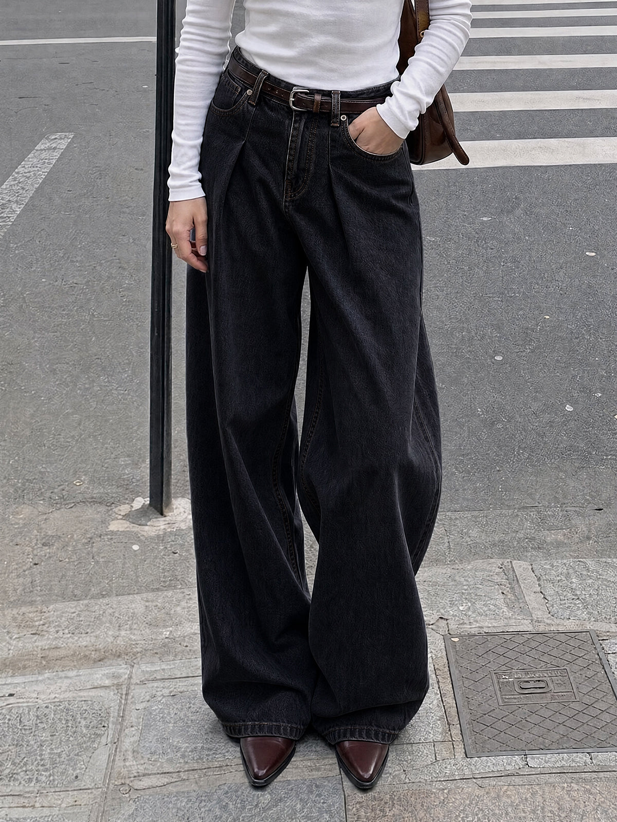 Saodimallsu Womens High Waisted Wide Leg Jeans