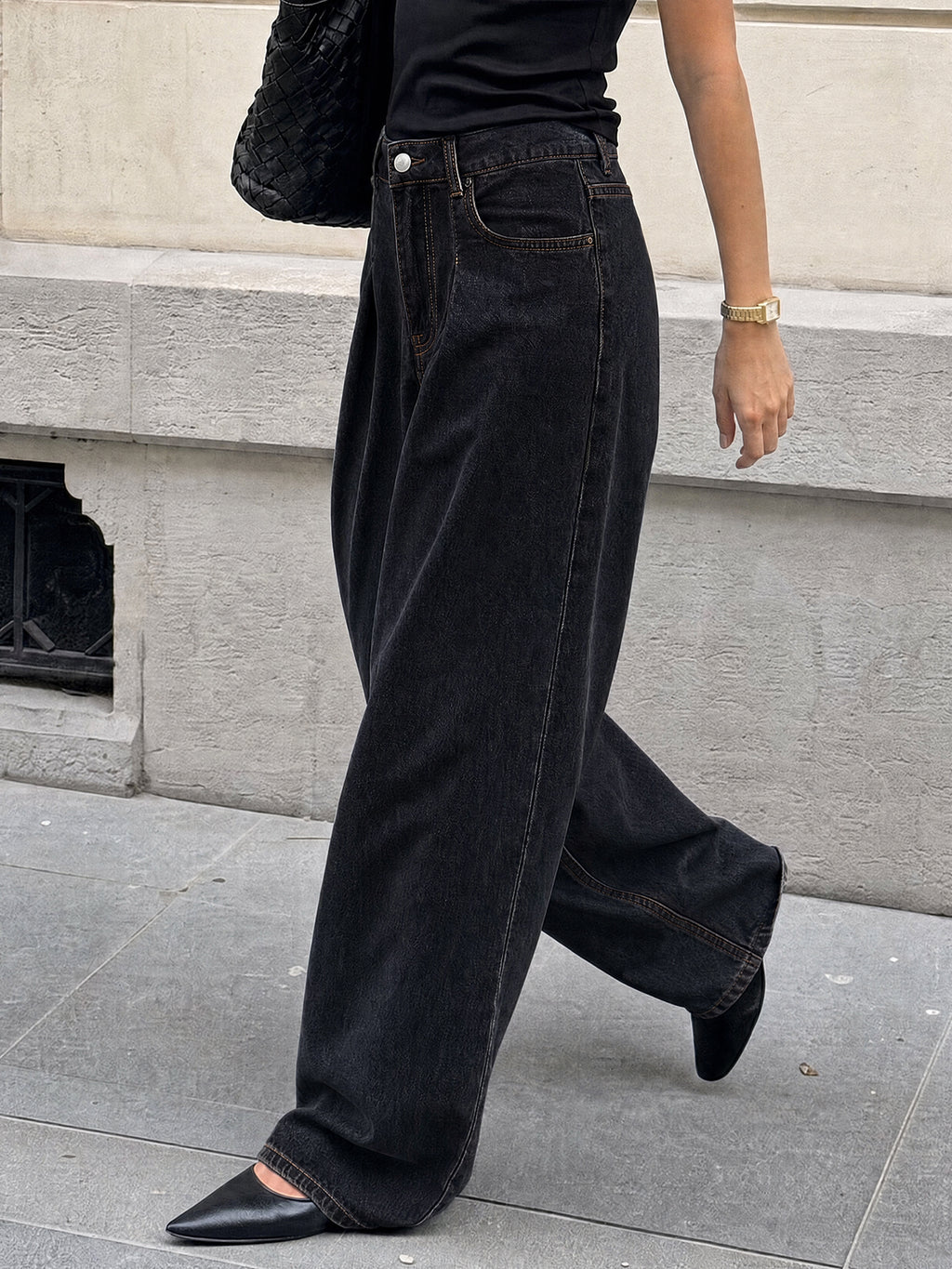 Saodimallsu Womens High Waisted Wide Leg Jeans