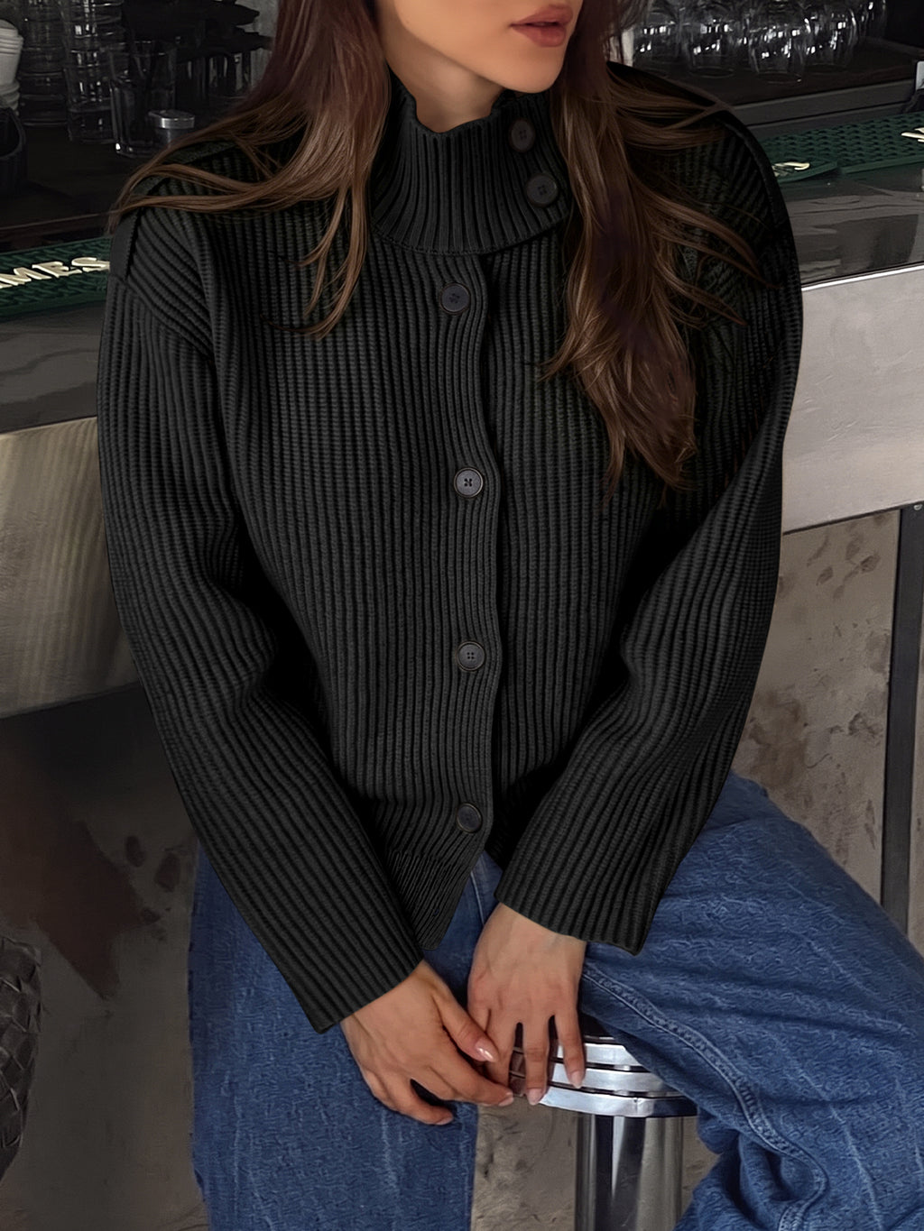 Saodimallsu Women's Chunky Knit Cardigan