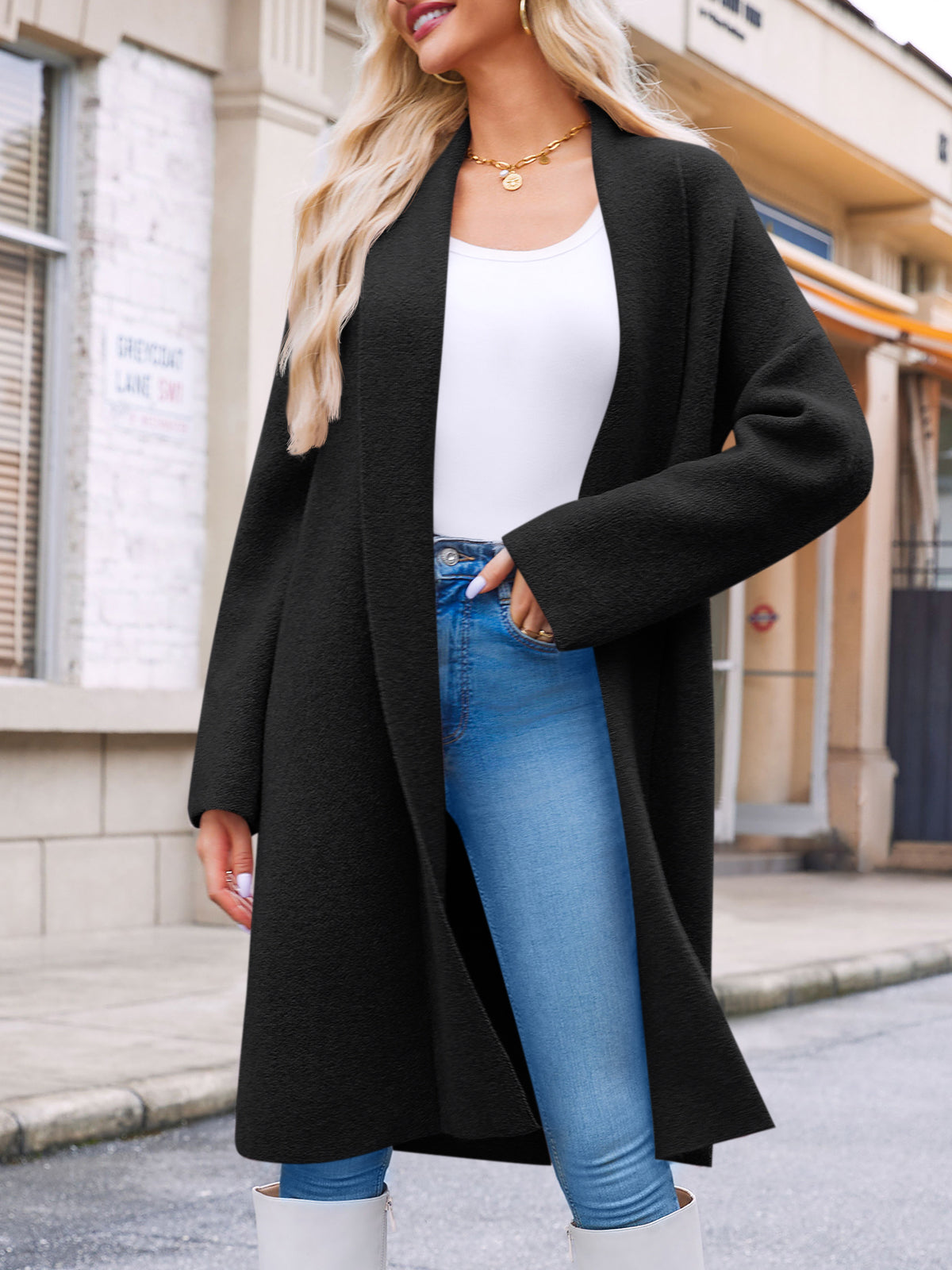 Saodimallsu Womens Oversized Open Front Cardigan