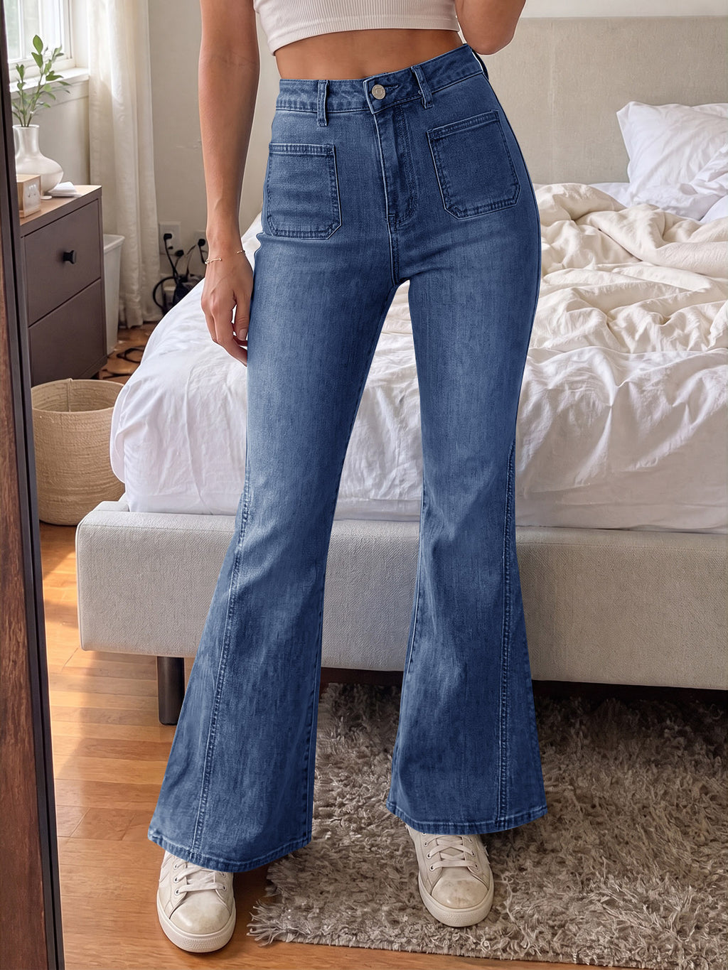 Saodimallsu Womens High Waisted Flare Jeans