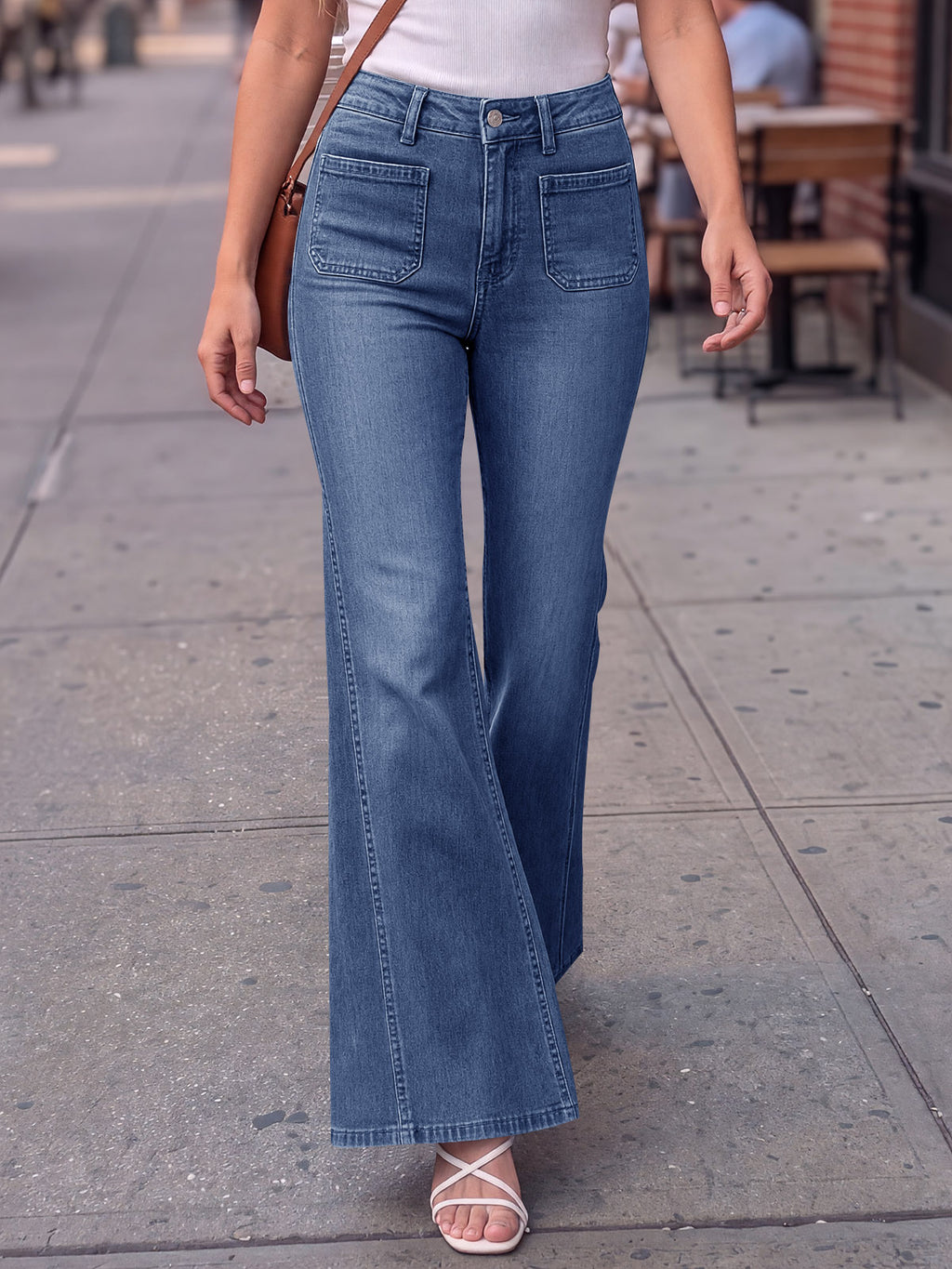 Saodimallsu Womens High Waisted Flare Jeans