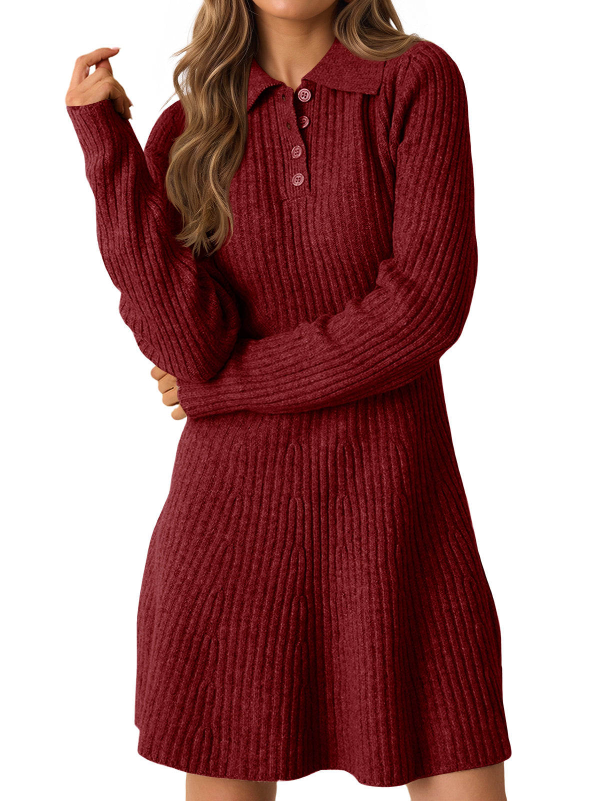 Saodimallsu Womens Ribbed Knit Sweater Dress
