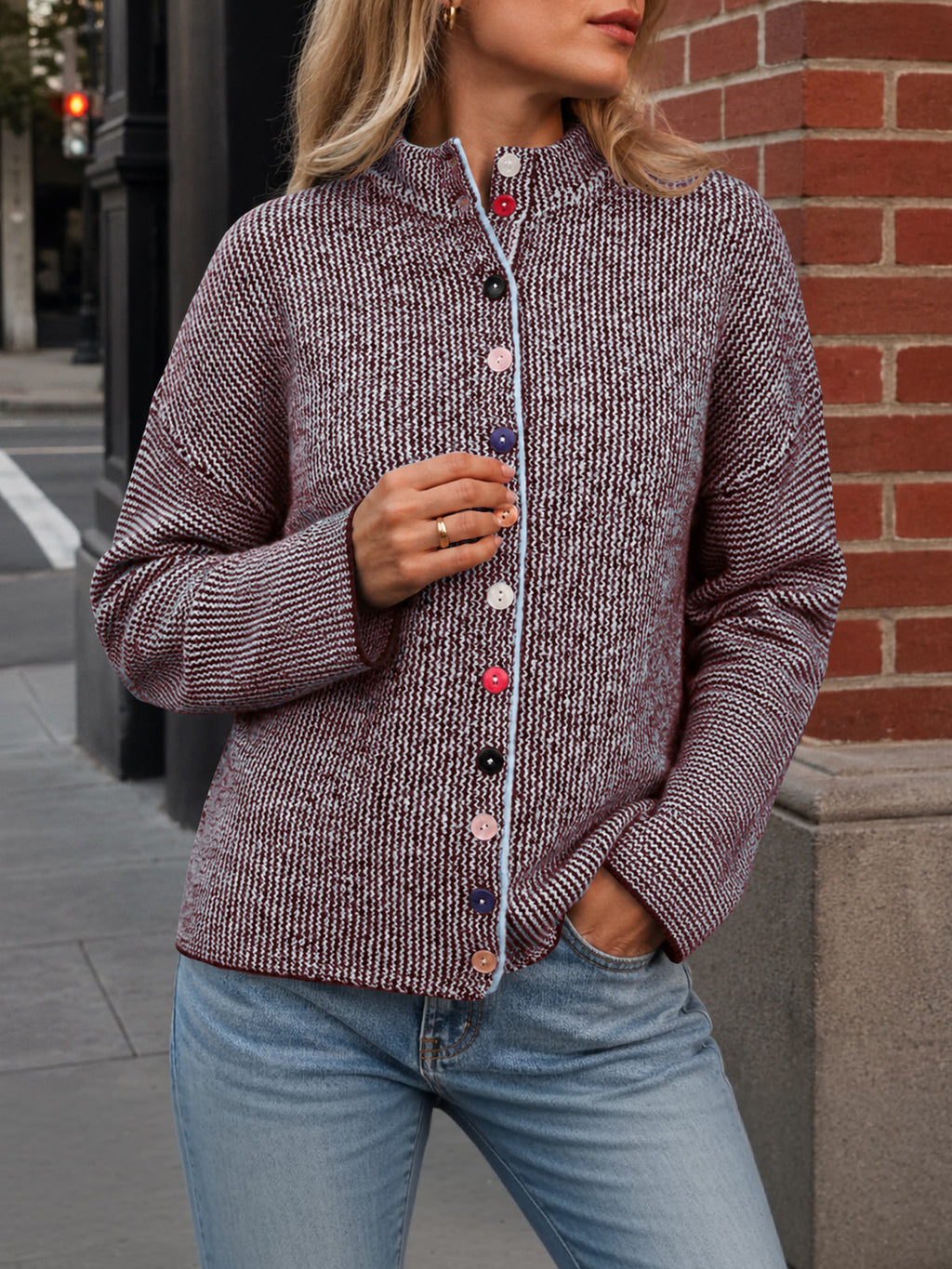 Saodimallsu Women Button Up Knit Sweater