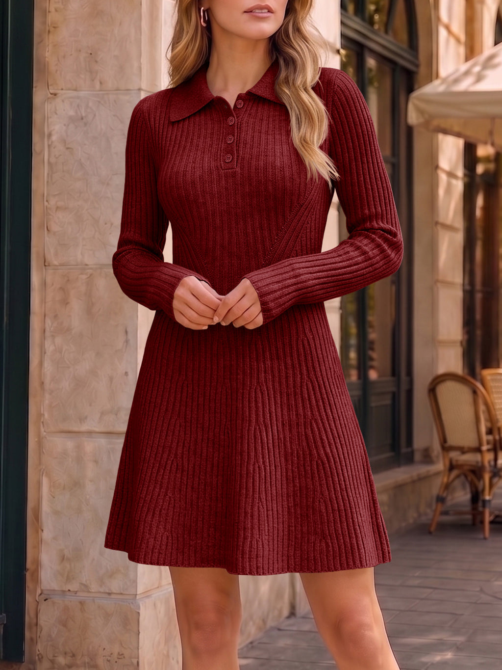 Saodimallsu Womens Ribbed Knit Sweater Dress