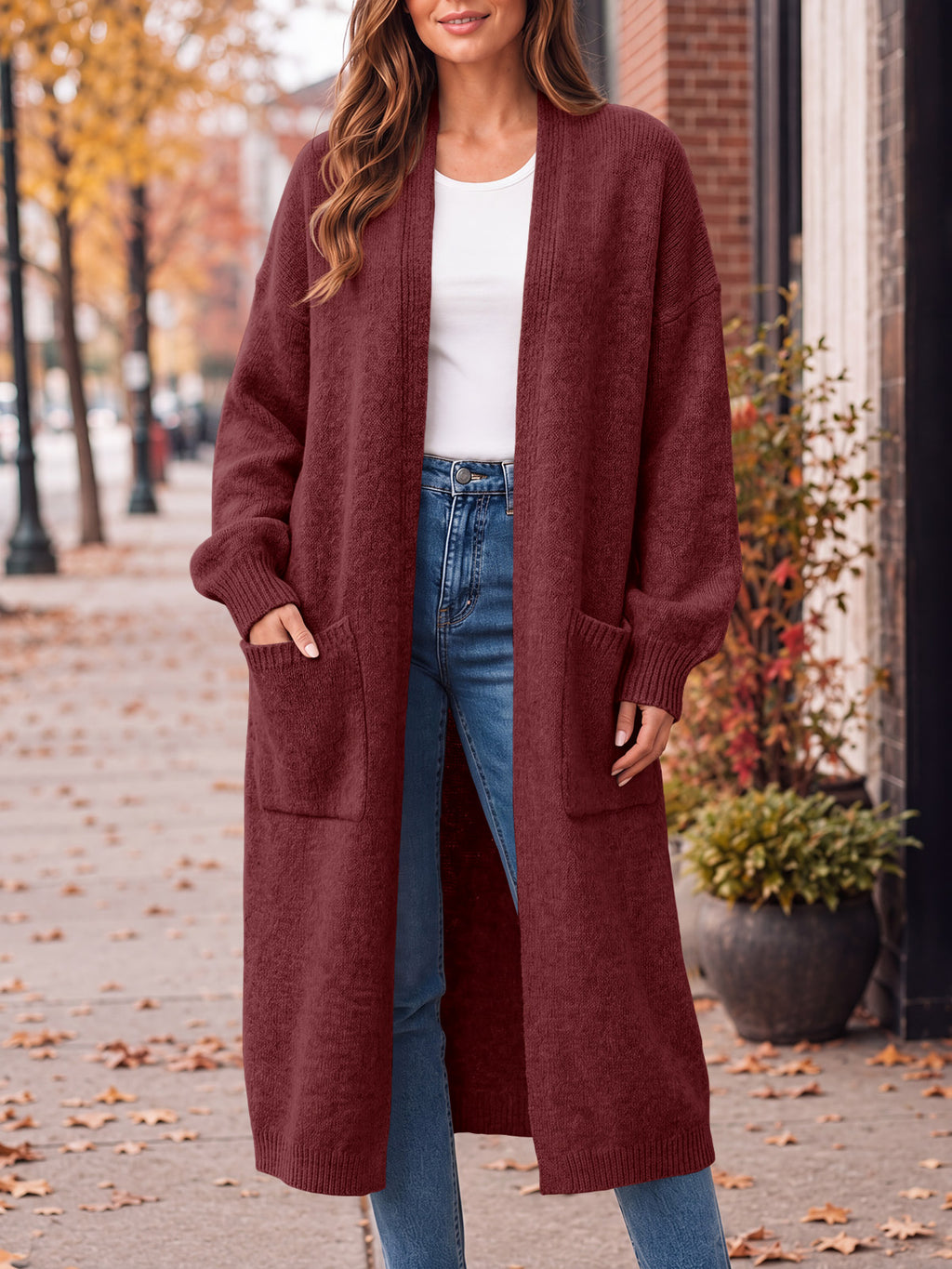 Saodimallsu Womens Oversized Open Front Cardigan