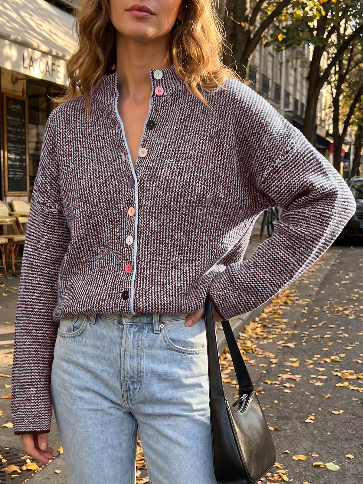 Saodimallsu Women Button Up Knit Sweater