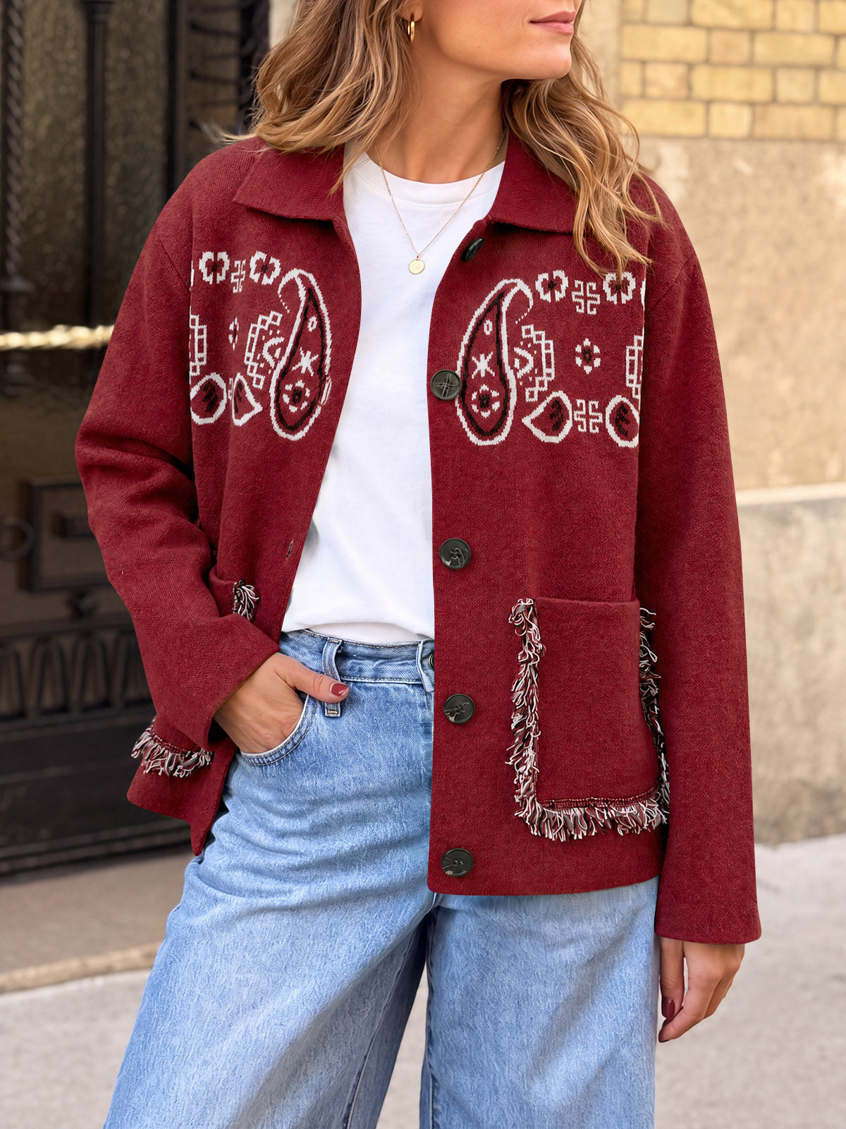 Saodimallsu Womens Boho Fringe Cardigan