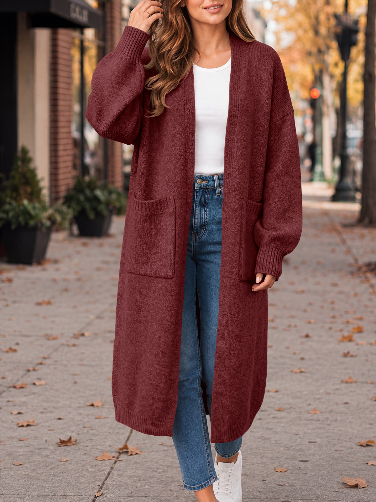 Saodimallsu Womens Oversized Open Front Cardigan