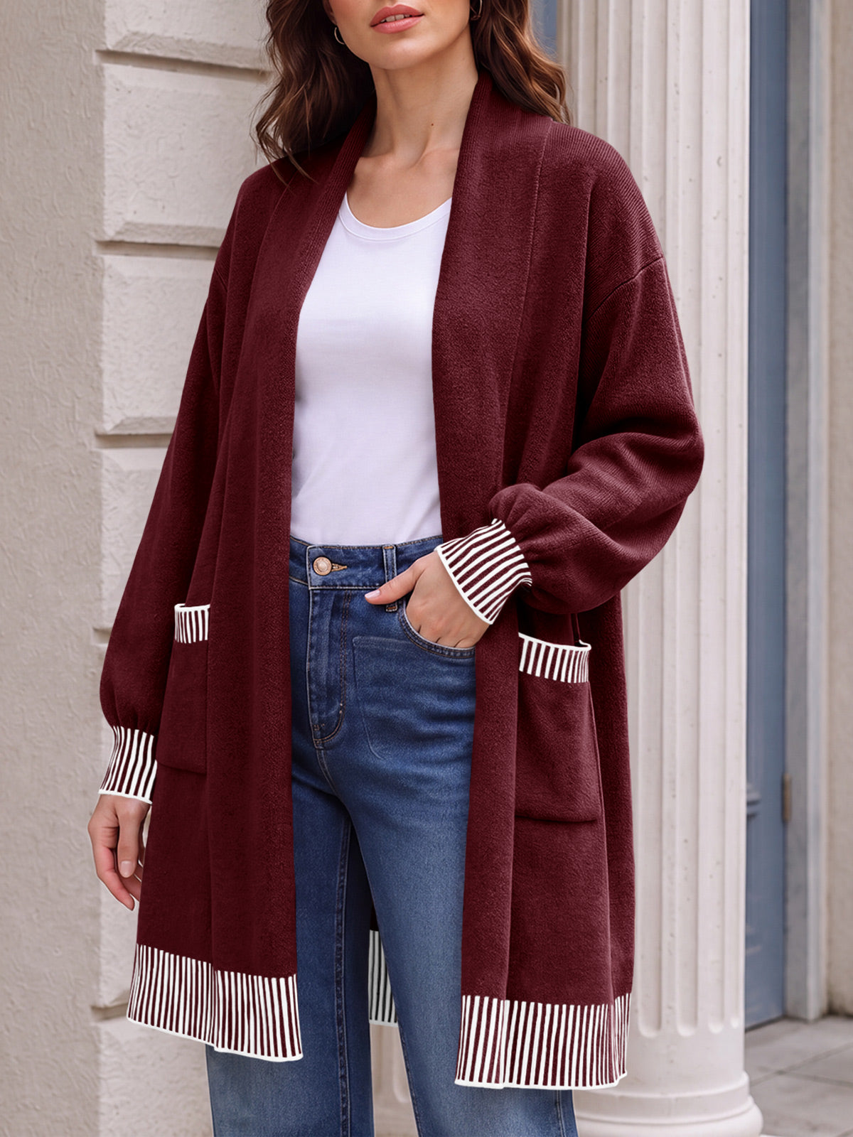 Saodimallsu Womens Fall Oversized Cardigan with Pockets