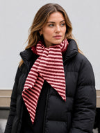 Saodimallsu Womens Striped Hooded Scarf Knit Hat