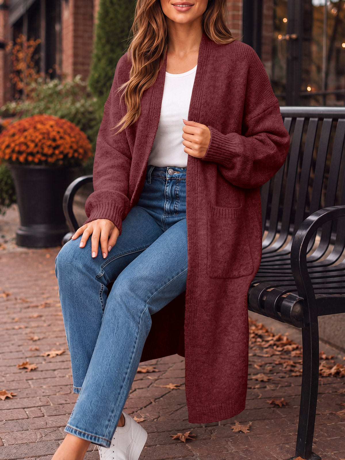 Saodimallsu Womens Oversized Open Front Cardigan