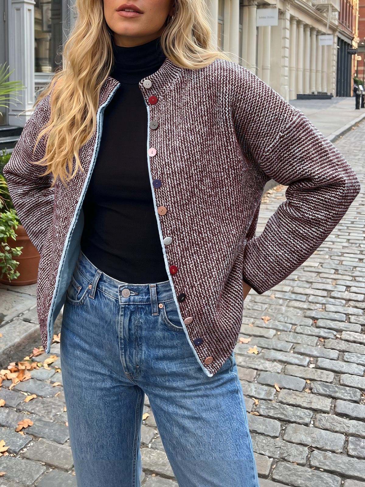 Saodimallsu Women Button Up Knit Sweater