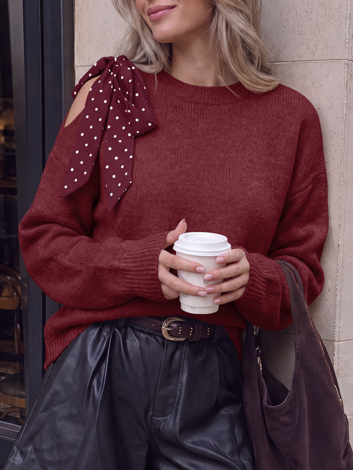 Saodimallsu Womens One Shoulder Sweater Tops