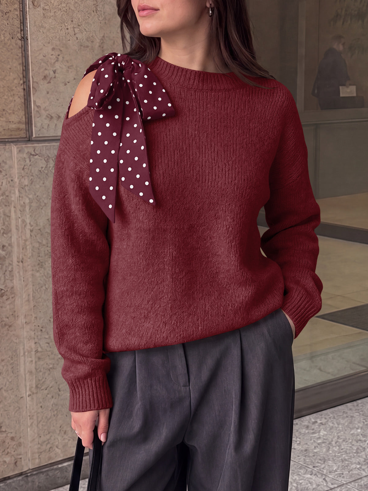 Saodimallsu Womens One Shoulder Sweater Tops