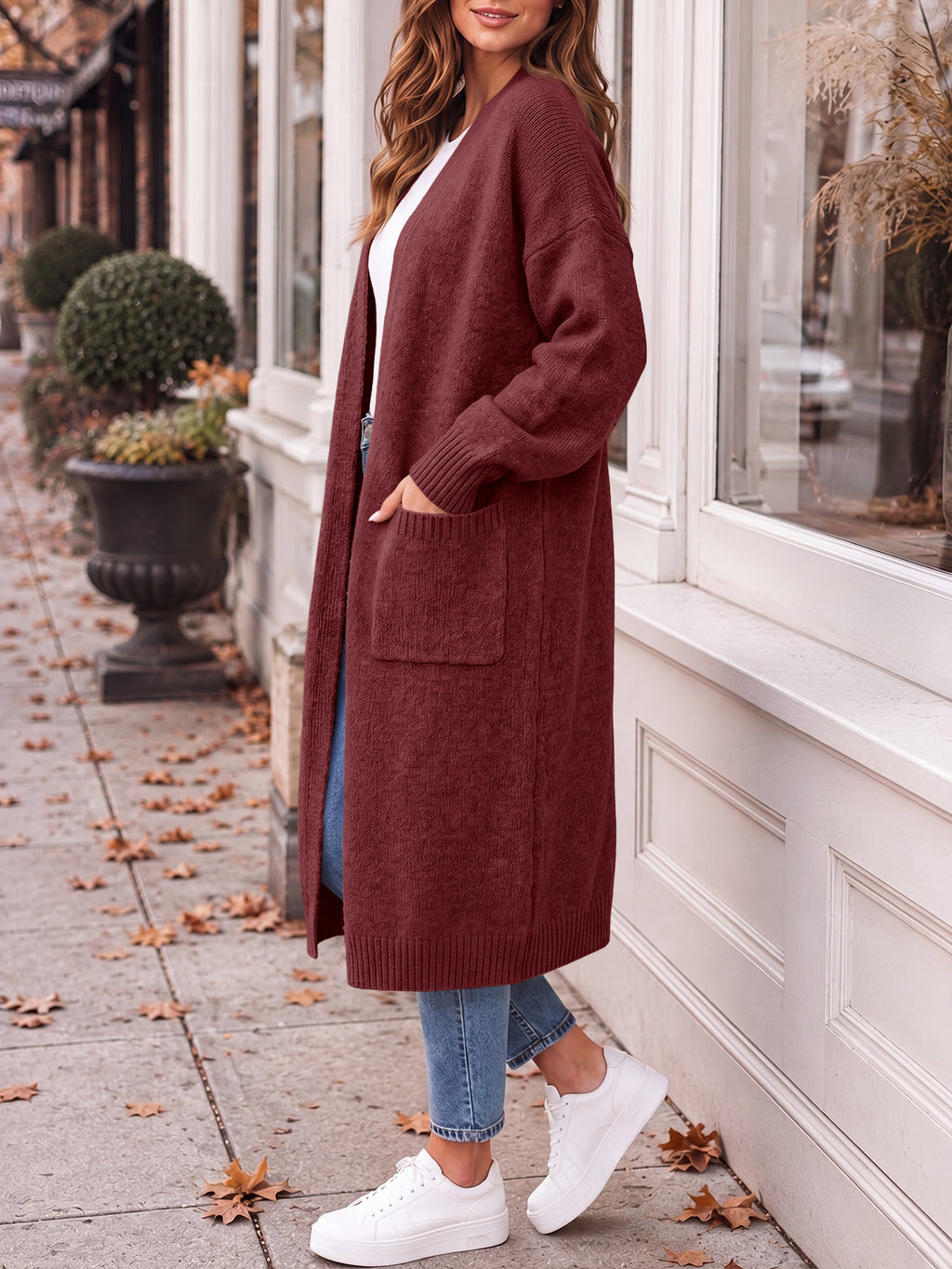 Saodimallsu Womens Oversized Open Front Cardigan