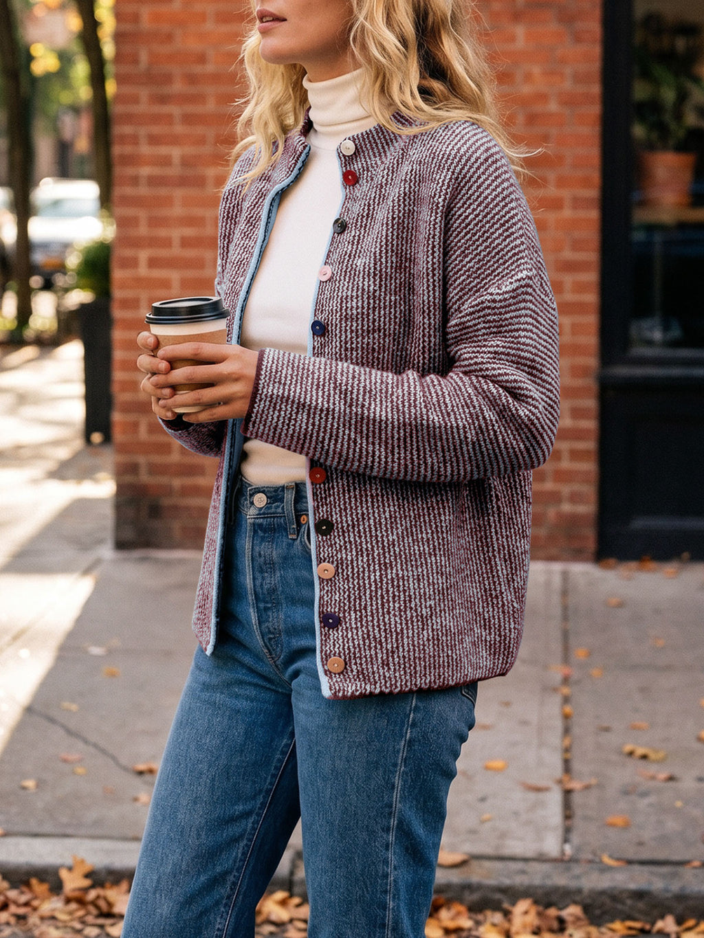 Saodimallsu Women Button Up Knit Sweater