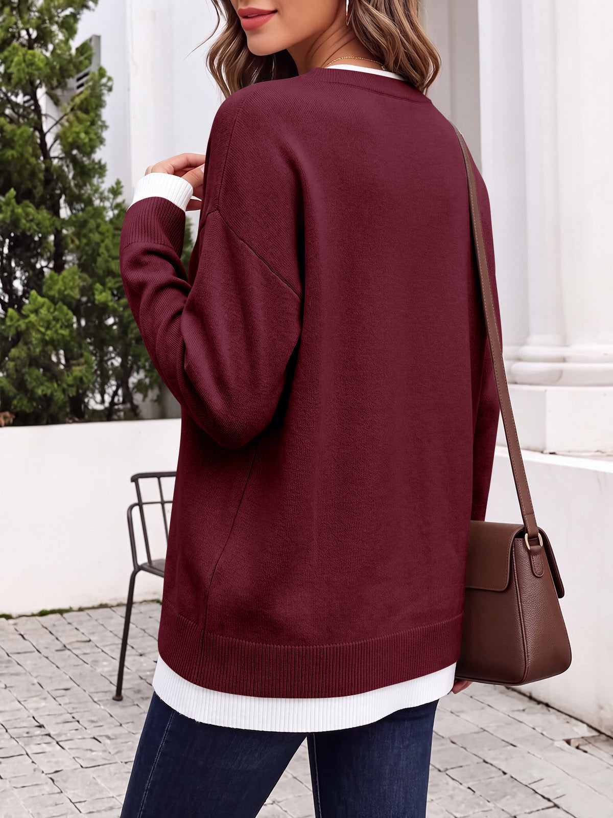 Saodimallsu Womens Fall Crewneck Pullover Sweater