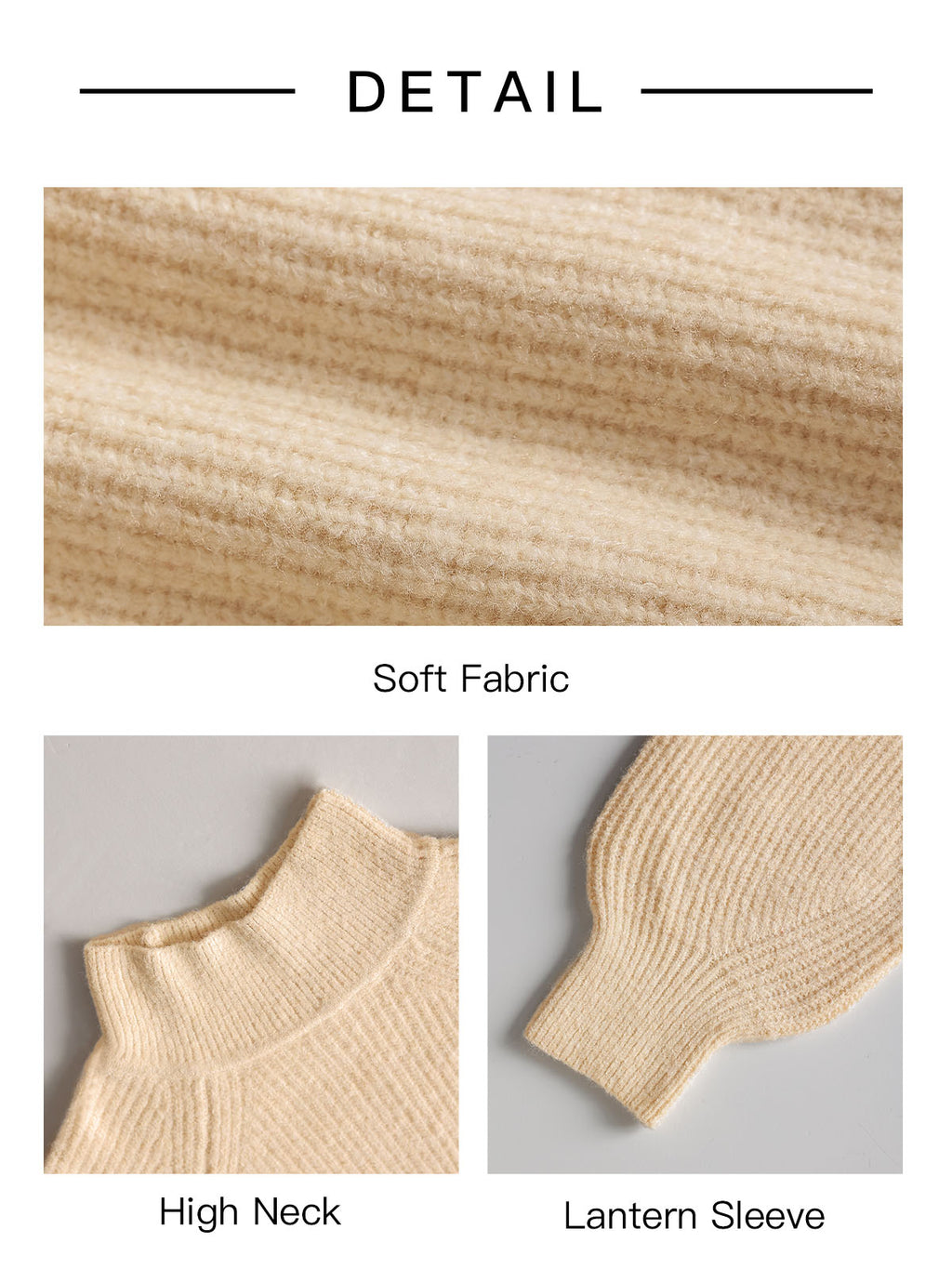 Saodimallsu Womens High Neck Oversized Knit Sweater
