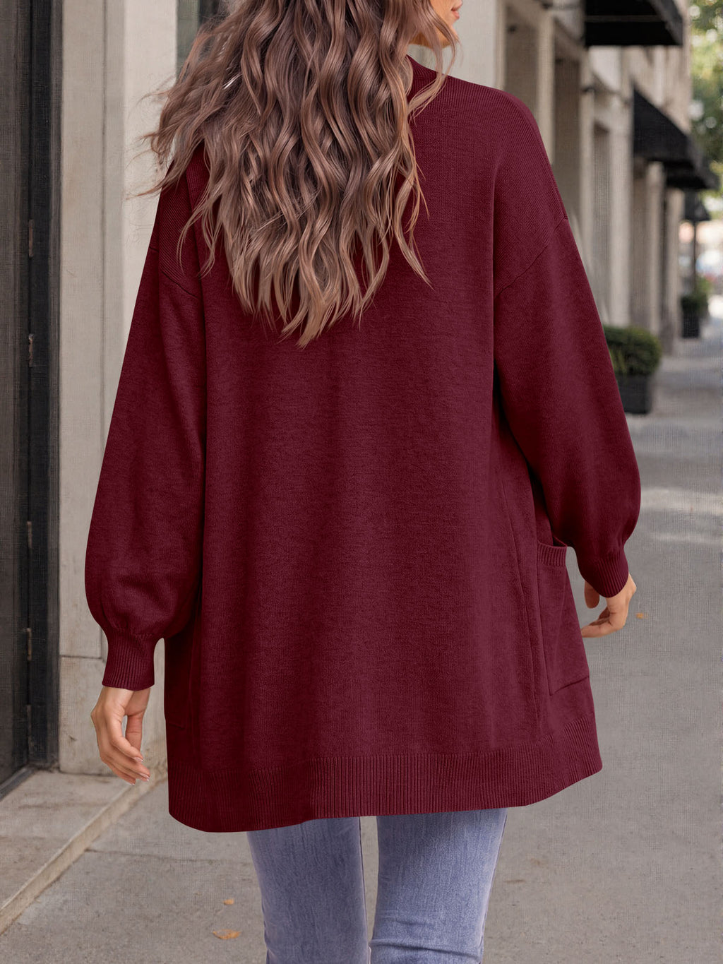 Saodimallsu Womens Oversized V Neck  Cardigan