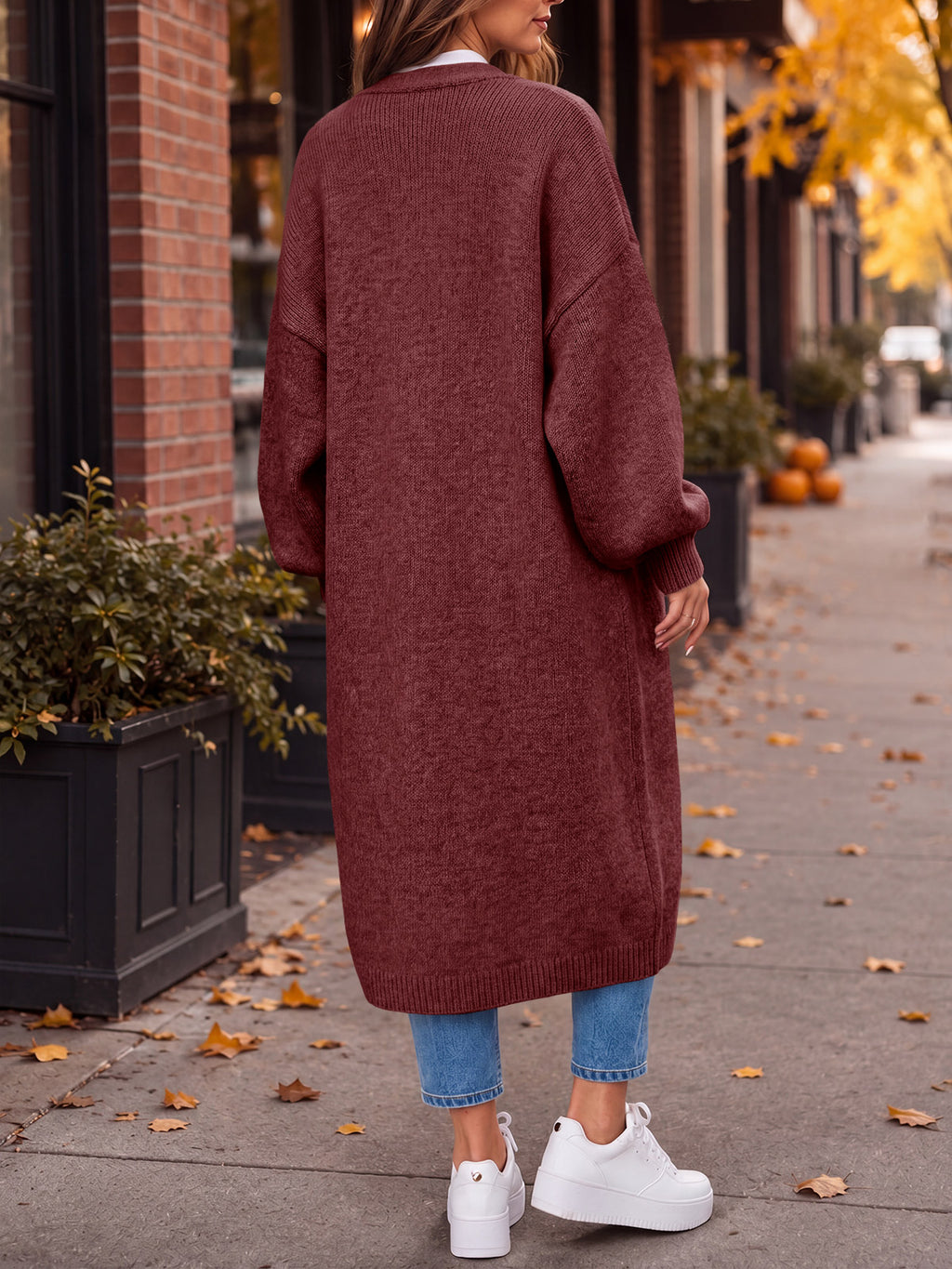 Saodimallsu Womens Oversized Open Front Cardigan