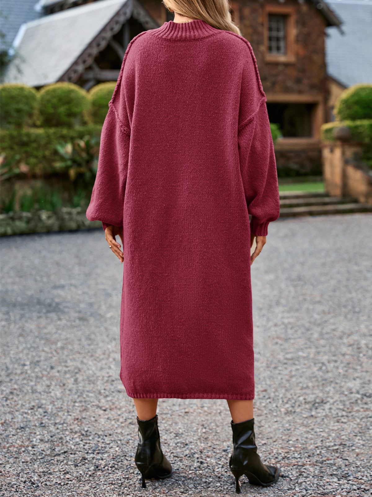 Saodimallsu Womens Mock Neck Sweater Dress