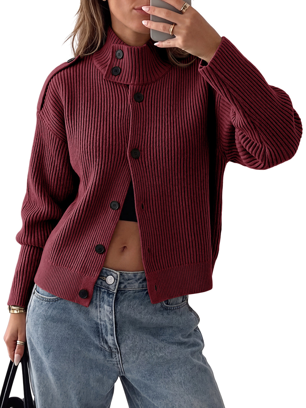 Saodimallsu Women's Chunky Knit Cardigan