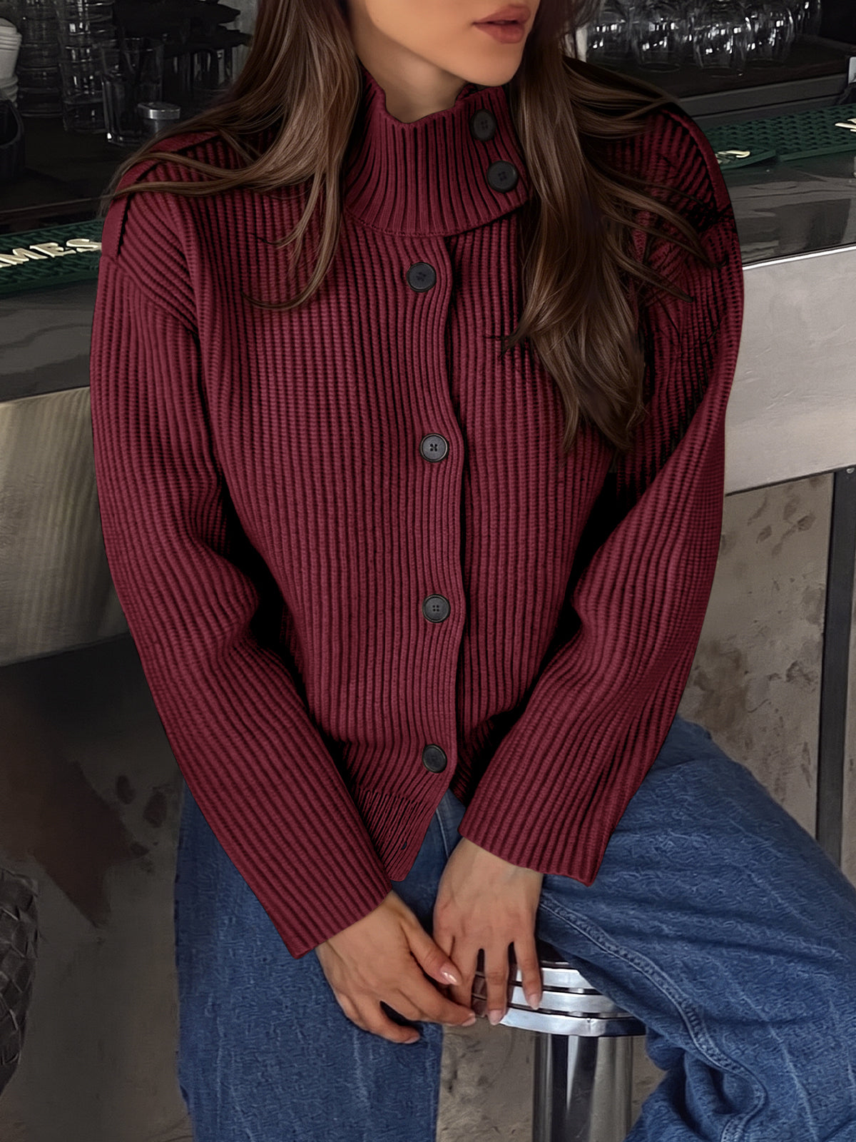 Saodimallsu Women's Chunky Knit Cardigan