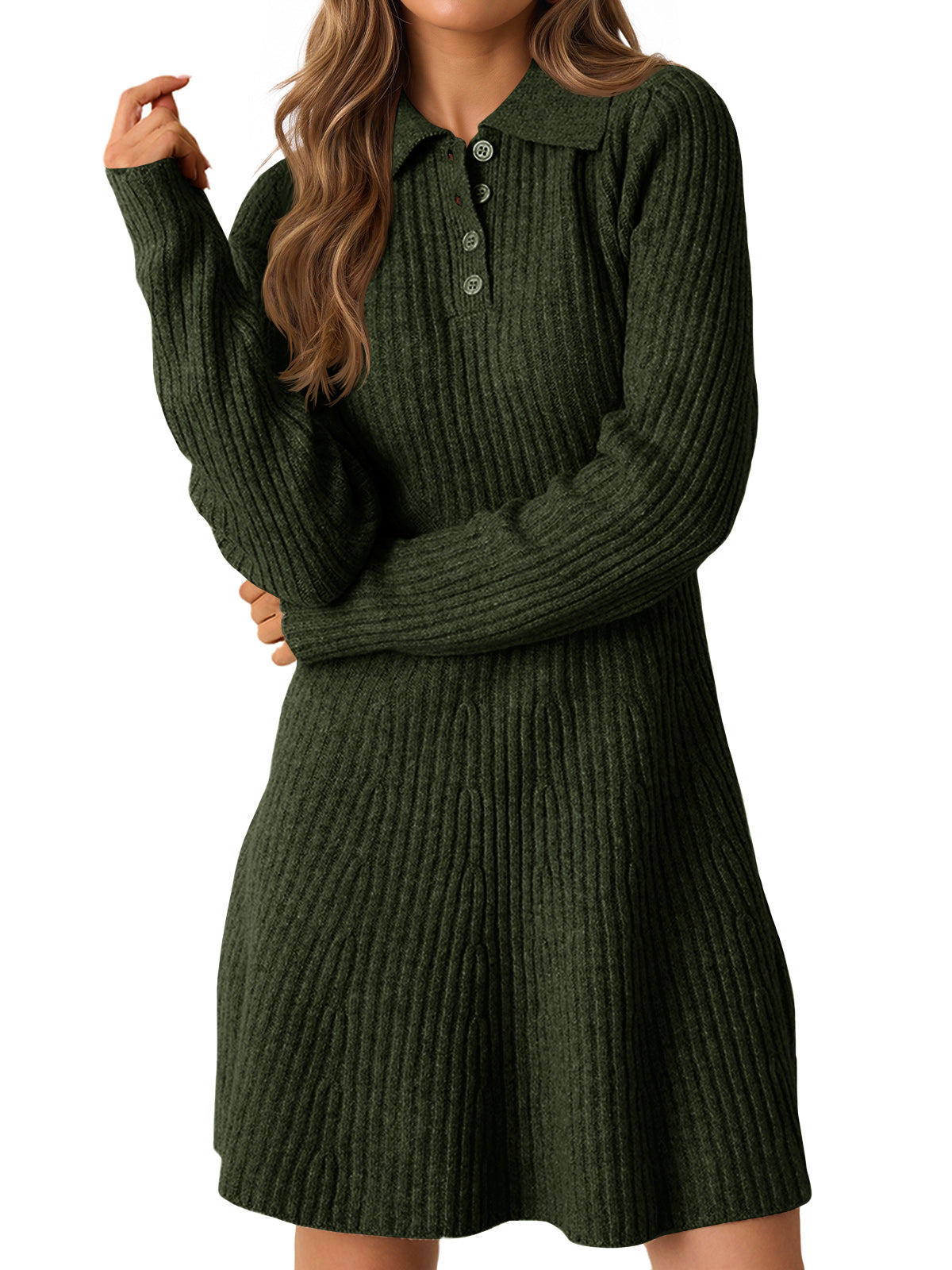 Saodimallsu Womens Ribbed Knit Sweater Dress