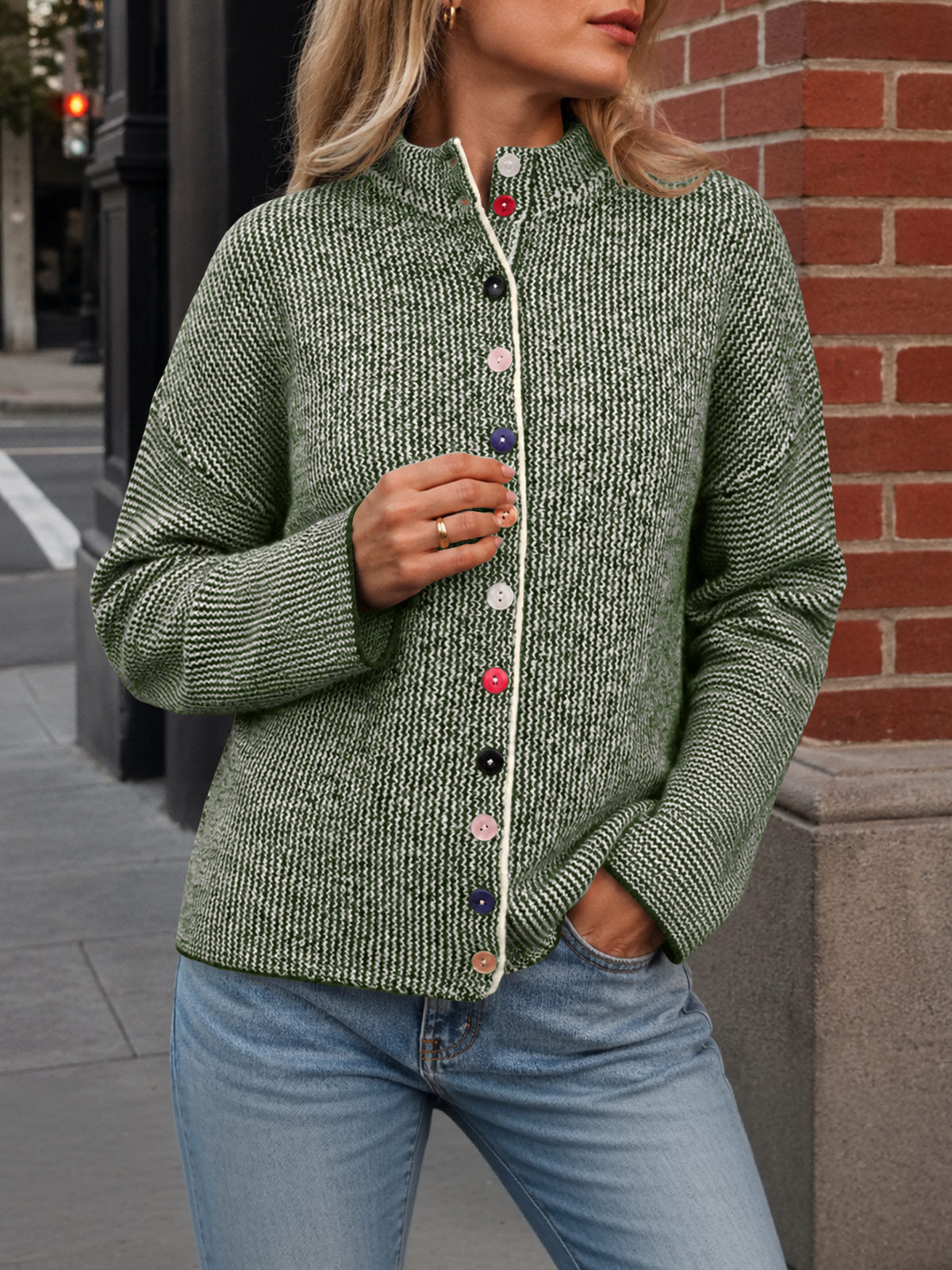 Saodimallsu Women Button Up Knit Sweater