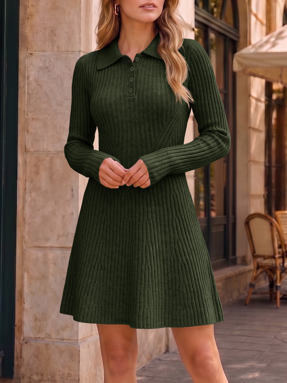 Saodimallsu Womens Ribbed Knit Sweater Dress